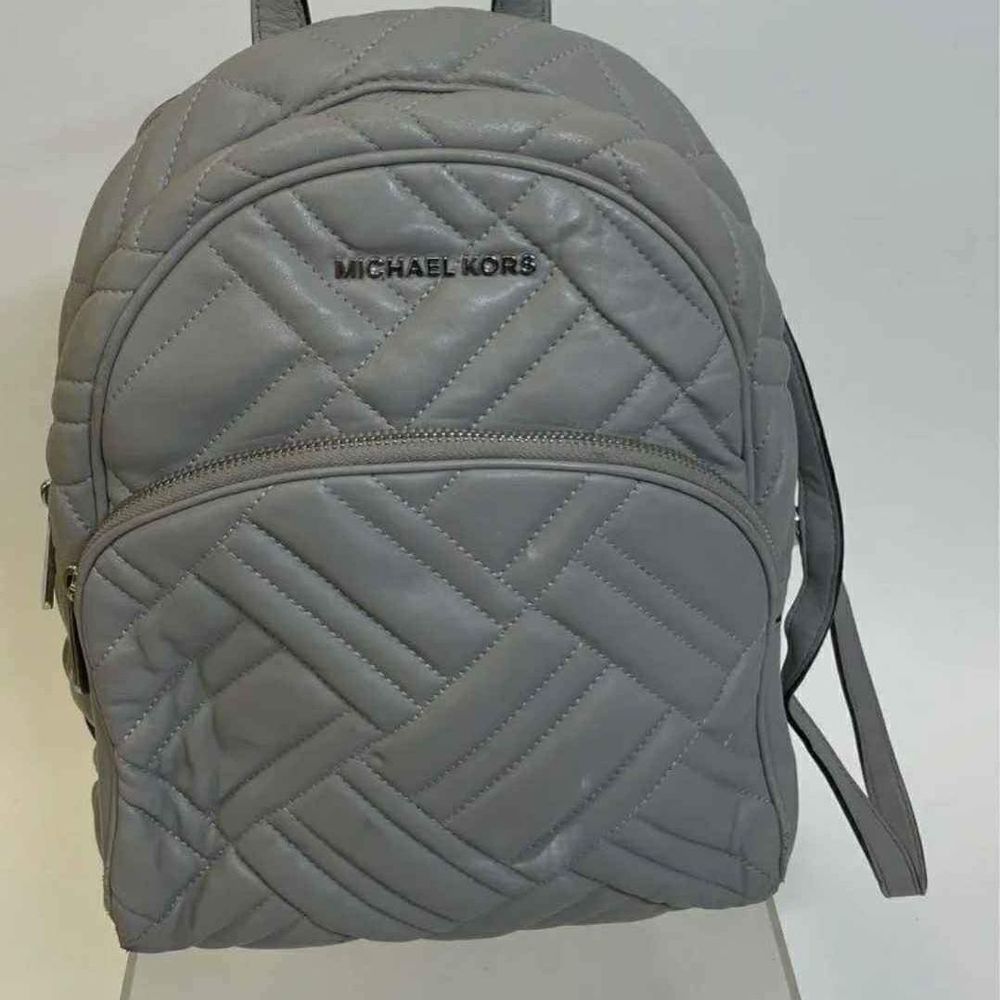 Michael Kors MK Designer Gray Quilted Chevron Backpack Shoulder Bag